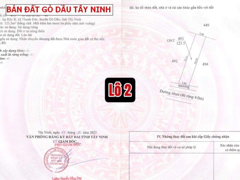 Bán đất mặt tiền nhựa Gò Dầu – Tây Ninh giá tốt