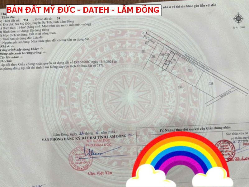Bán gấp lô đất thổ cư ngay Mỹ Đức – Dateh – Lâm Đồng giá chỉ 279tr