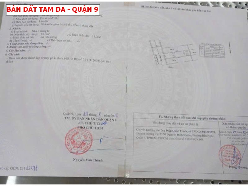 Bán đất Tam Đa quận 9, gần chợ Long Trường quận 9