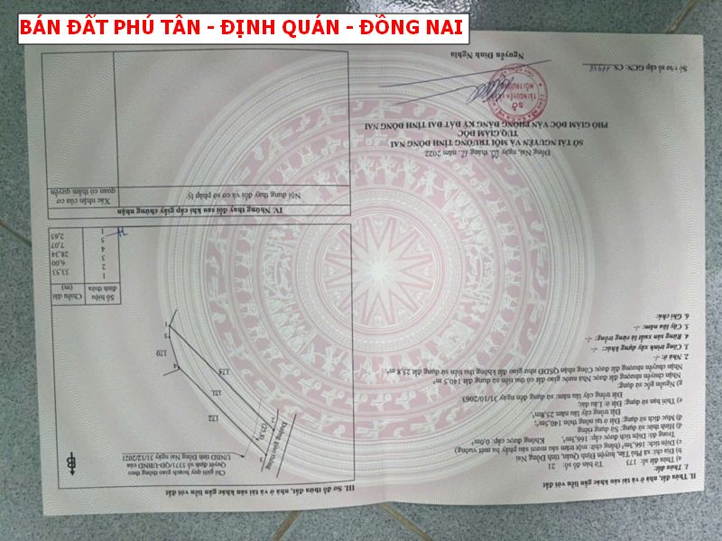 Bán đất Phú Tân – Định Quán, giá chỉ 390tr sổ hồng riêng