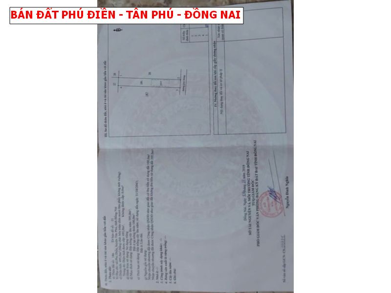 Bán đất Phú Điền -Tân Phú – Đồng Nai, 495m2 giá chỉ 650tr