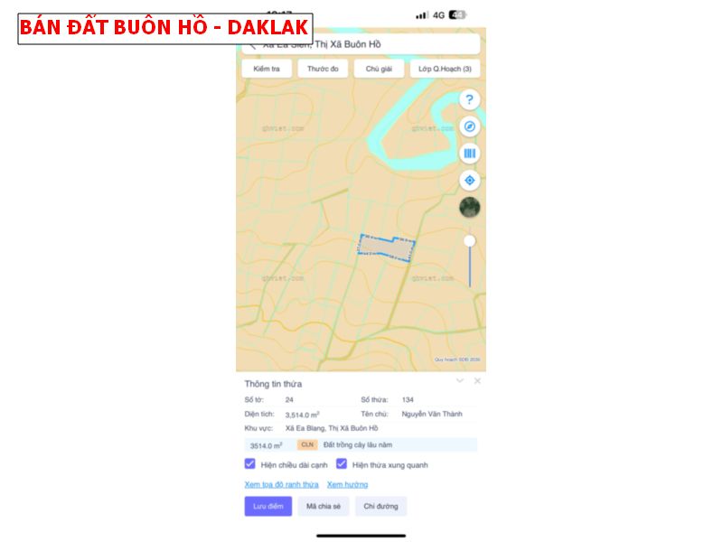 Bán đất Easien Buôn Hồ – Daklak