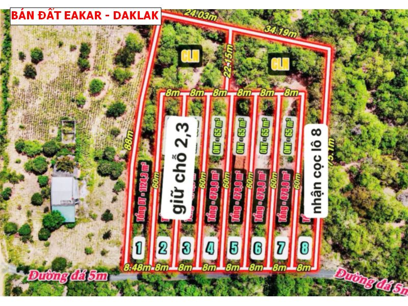 Bán đất Eakar – Daklak giá chỉ 179tr/ lô