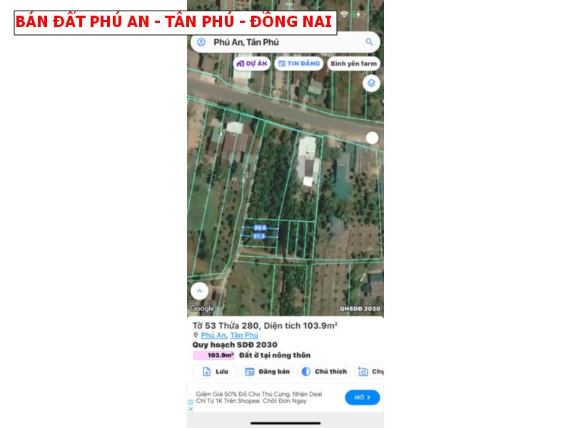 Bán đất Phú An, Tân Phú, Đồng Nai giá chỉ 369tr