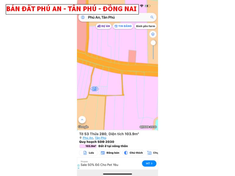 Bán đất Phú An, Tân Phú, Đồng Nai giá chỉ 369tr
