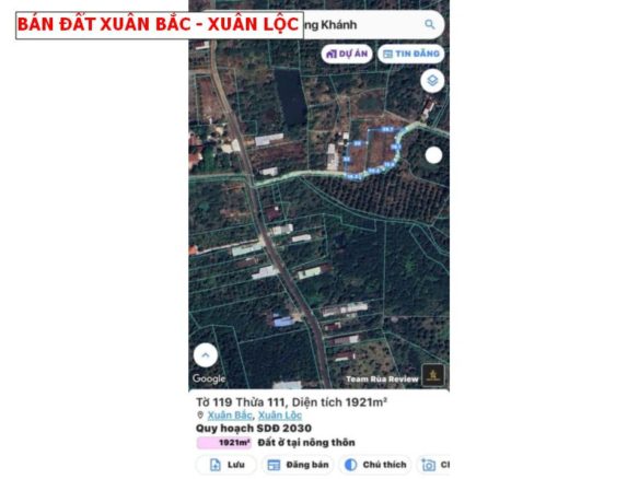 Bán đất phân lô tại Xuân Bắc – Xuân Lộc – Đồng Nai