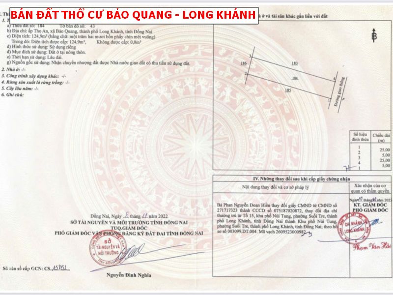 Bán đất thổ cư Bảo Quang Long Khánh giá chỉ 850tr