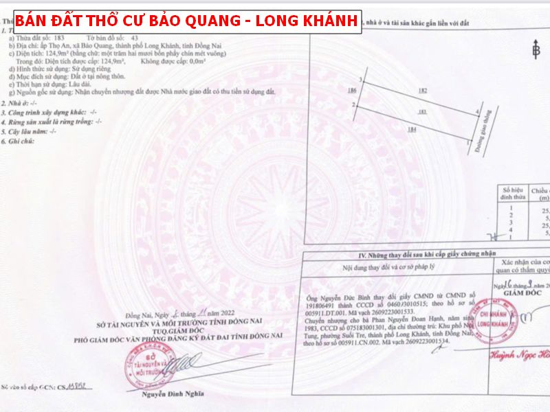 Bán đất thổ cư Bảo Quang Long Khánh giá chỉ 850tr