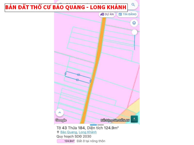 Bán đất thổ cư Bảo Quang Long Khánh giá chỉ 850tr