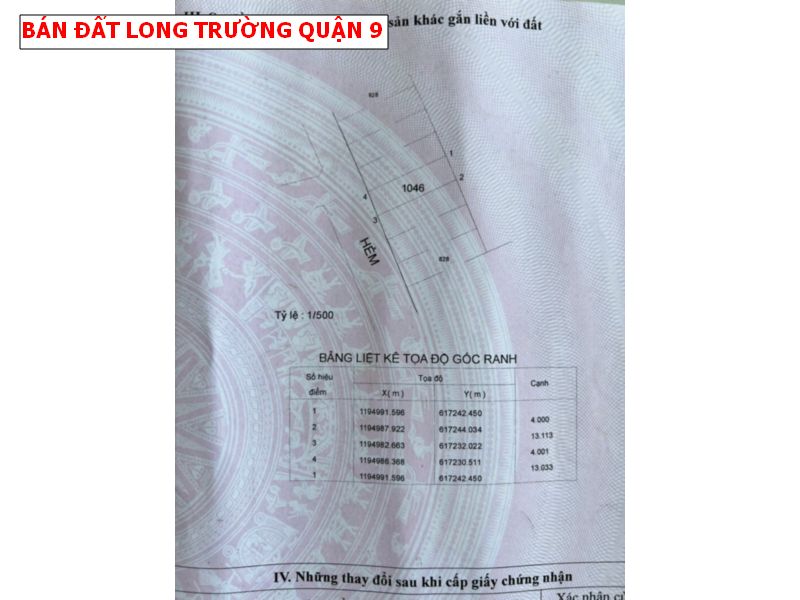Bán đất khu dân cư sau chợ Long Trường quận 9