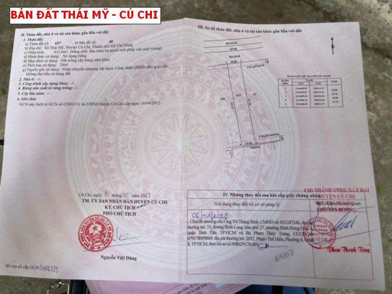 Bán đất Thái Mỹ Củ Chi, mặt tiền nhựa tiện kinh doanh