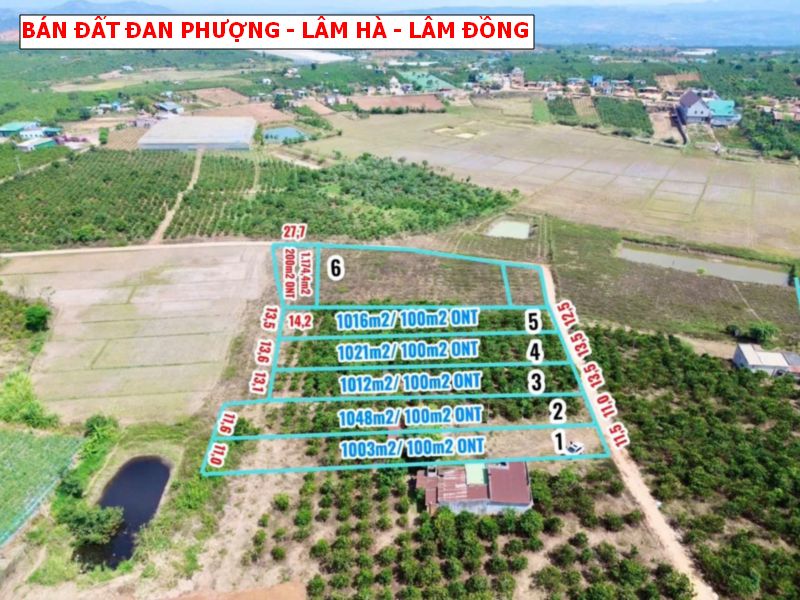 Bán đất Đan Phượng, Lâm Hà – Lâm Đồng, 1000m2 có thổ cư