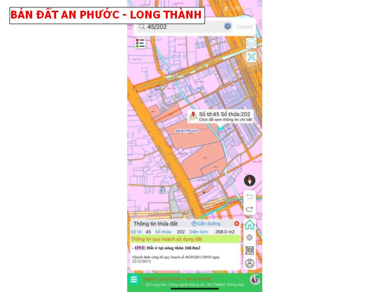 Bán đất An Phước – Long Thành 268m2 10 x 27m đang xây 10 phòng trọ