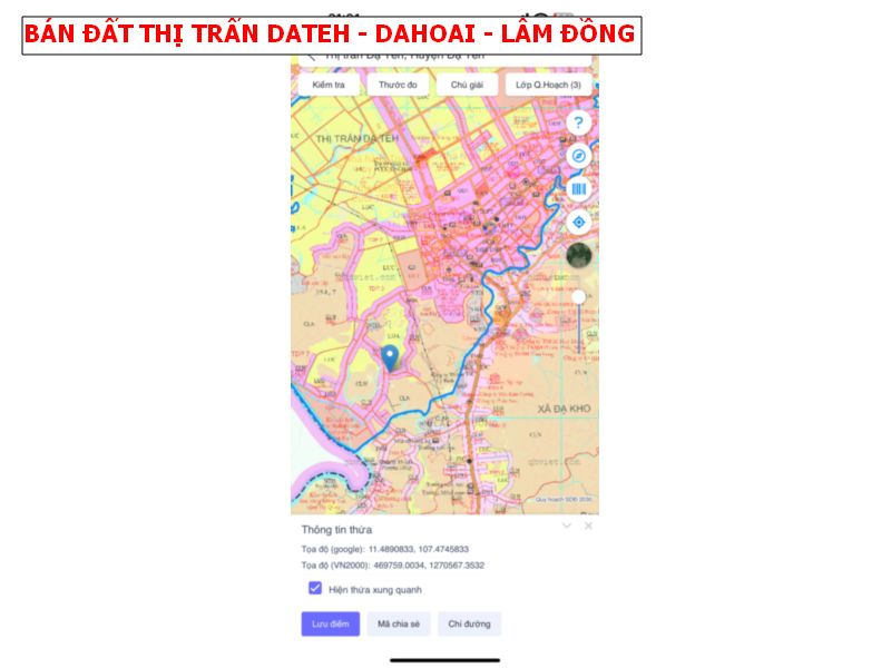 Bán đất thị trấn Dateh – Dahoai – Lâm Đồng, ngang 8 x20 full thổ giá chỉ 299tr