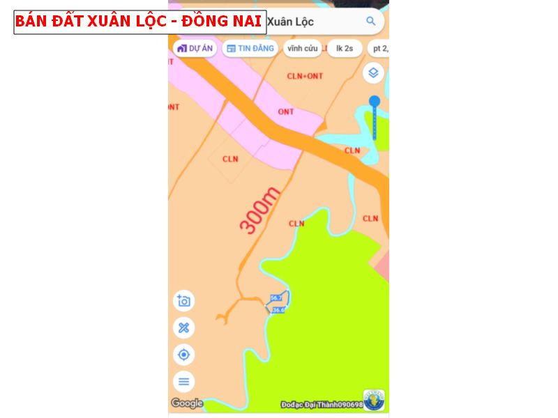 Bán đất Xuân Thành, Xuân Lộc 1190m2 giáp suối giá chỉ 599tr
