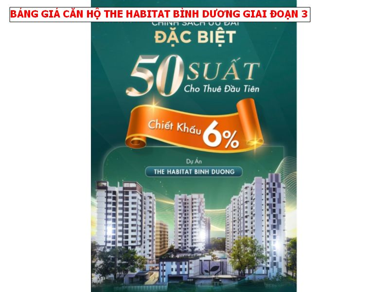 Bảng giá căn hộ The Habitat Bình Dương giai đoạn 3