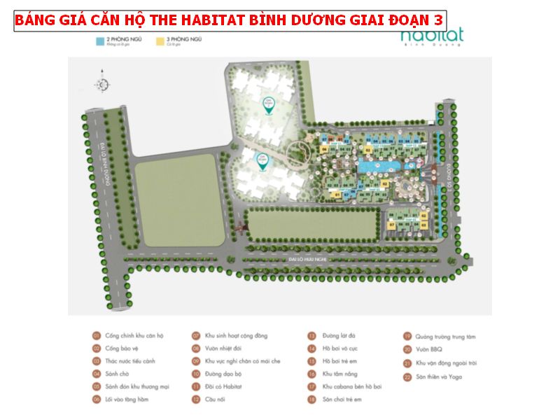 Bảng giá căn hộ The Habitat Bình Dương giai đoạn 3