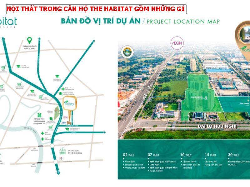 Nội thất trong căn hộ The Habitat Bình Dương giai đoạn 3 bao gồm những gì?