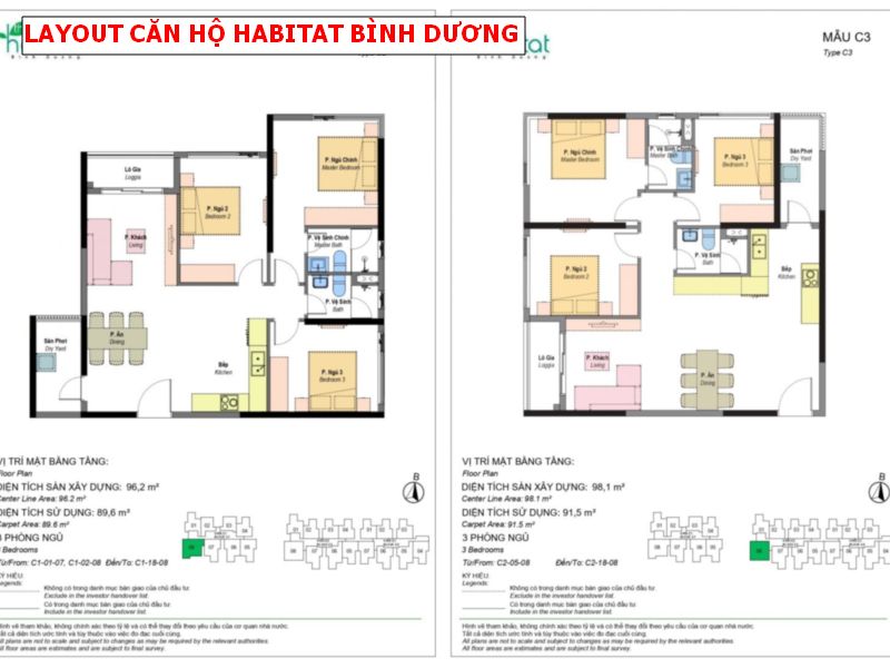LAYOUT CĂN HỘ HABITAT BÌNH DƯƠNG GIAI ĐOẠN 3