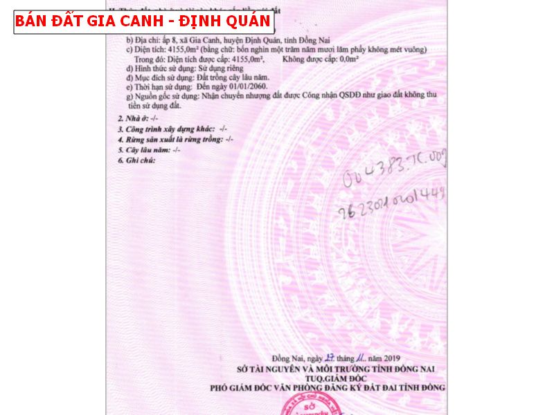 Bán đất Gia Canh, Định Quán, hơn 4200m2 giá chỉ 2 tỷ