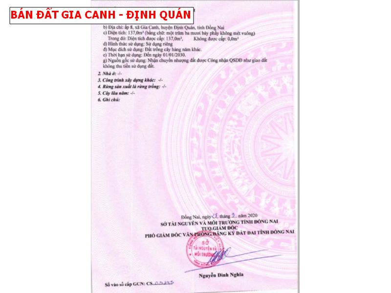 Bán đất Gia Canh, Định Quán, hơn 4200m2 giá chỉ 2 tỷ