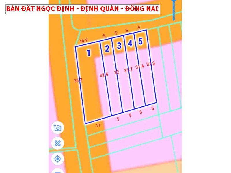 Bán đất Ngọc Định – Định Quán, 5 nền thổ cư giá f0