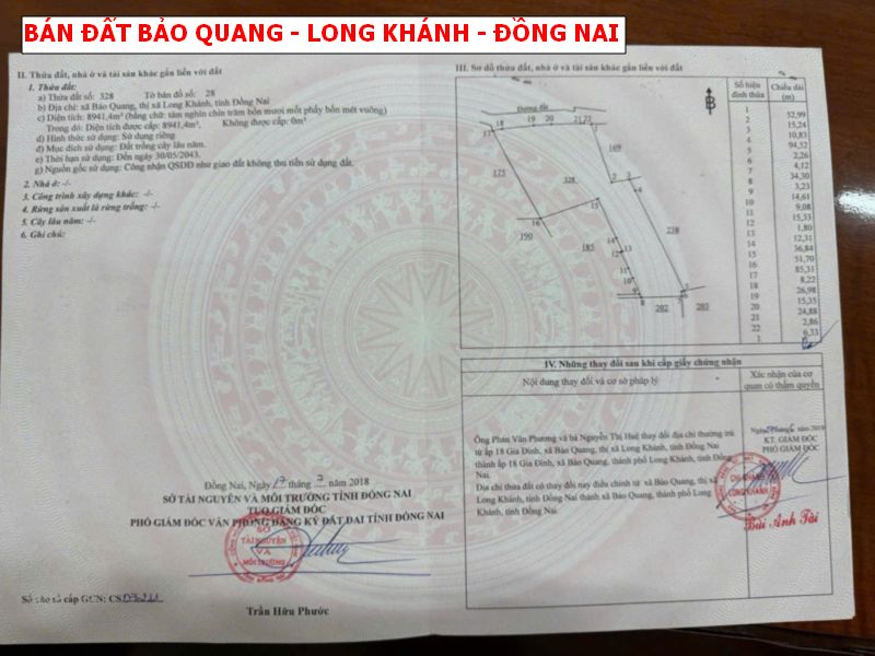 Bán đất vườn Bảo Quang , Long Khánh, đất hồng có thể lên thổ cư