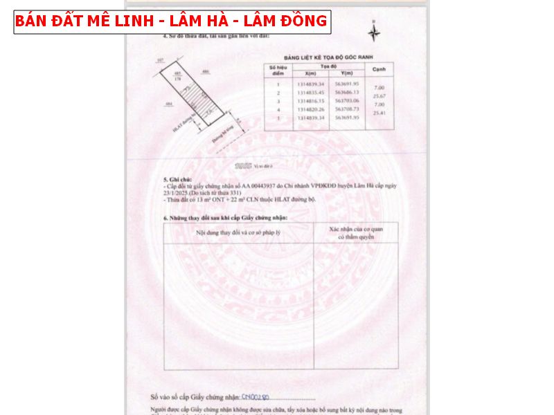 Bán đất Mê Linh – Lâm hà – Lâm Đồng ven Đà Lạt giá tốt