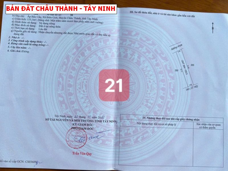 Bán đất mặt tiền nhựa Châu Thành – Tây Ninh giá chỉ 250tr