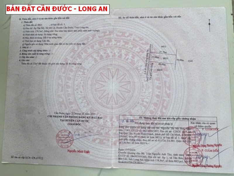 Bán đất Mỹ Lệ, Cần Đước, Long An
