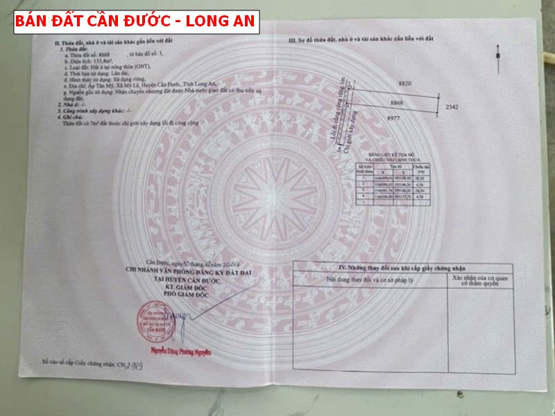 Bán đất Mỹ Lệ, Cần Đước, Long An