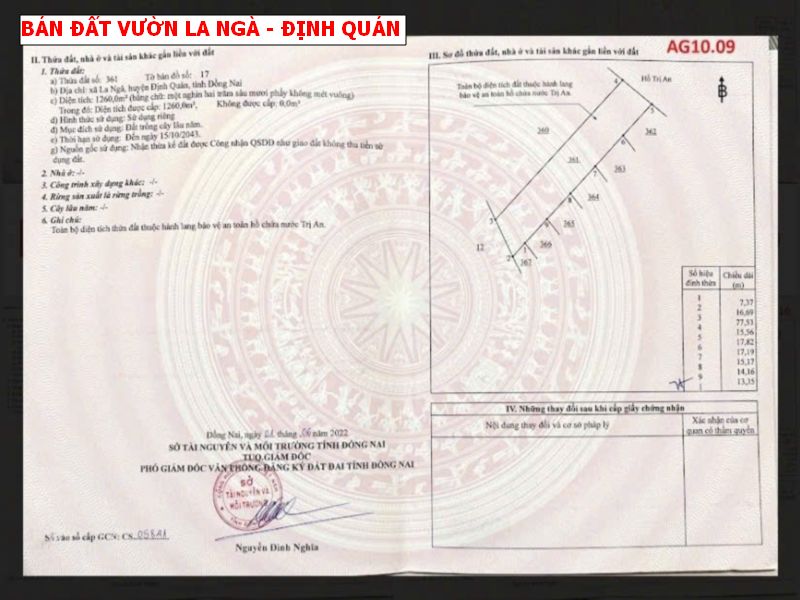 ĐẤT VƯỜN VIEW HỒ TRỊ AN – CHỈ 1,1 TỶ/LÔ – SỔ RIÊNG