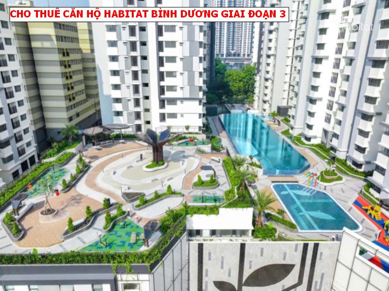 Cho thuê căn hộ The Habitat Bình Dương giai đoạn 3, view hồ bơi