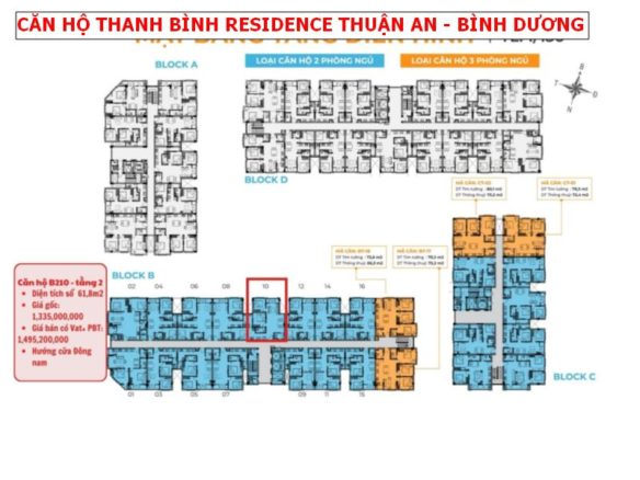 Căn hộ Thanh Bình Residence Thuận An sổ sẵn, diện tích 61,8m2 thông thủy giá chỉ 1,335 tỷ
