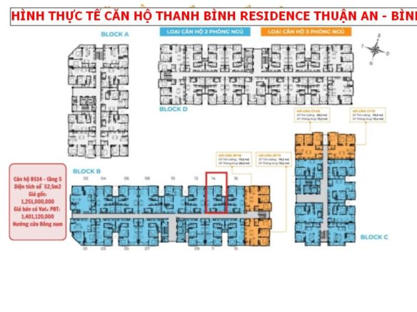 Bán căn hộ Thanh Bình Residence, B514 tầng 5 giá gốc chủ đầu tư