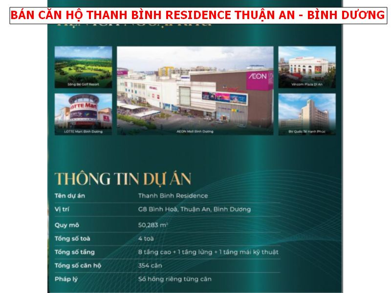 Bán căn hộ Thanh Bình Residence Xã Bình Hòa Thuận An, Bình Dương giá gốc chủ đầu tư, trả chậm 12th không lãi suất