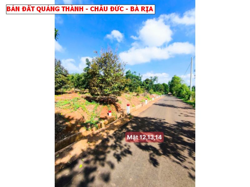 Bán đất Quảng Thành – Châu Đức – Bà Rịa giá chỉ 5xxtr, mặt tiền nhựa siêu đẹp