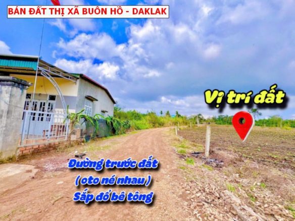 Bán đất Eadrong, Thị Xã Buôn Hồ, Daklak giá chỉ 188tr