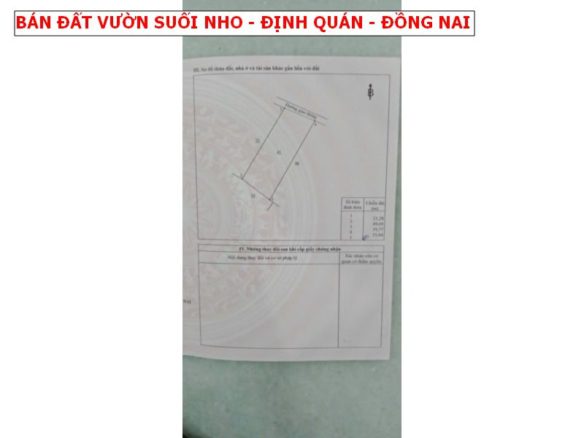 Bán đất vườn Suối Nho – Định Quán chỉ 590tr/ 1000m2, ngang 20 x 52 nở hậu