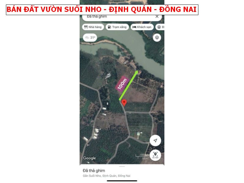 Bán đất vườn Suối Nho – Định Quán giá chỉ 500tr/1000m2