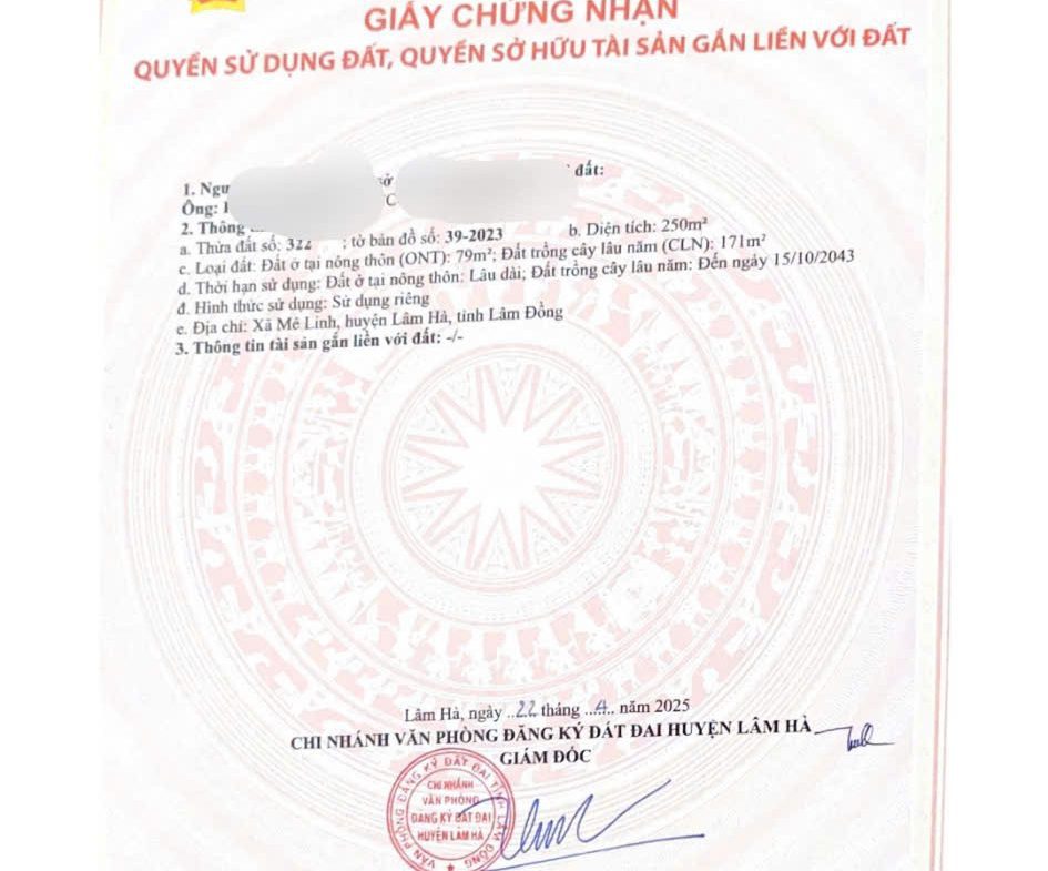 Bán đất Mê Linh, Lâm Hà, Lâm Đồng ven Đà Lạt giá chỉ 550tr