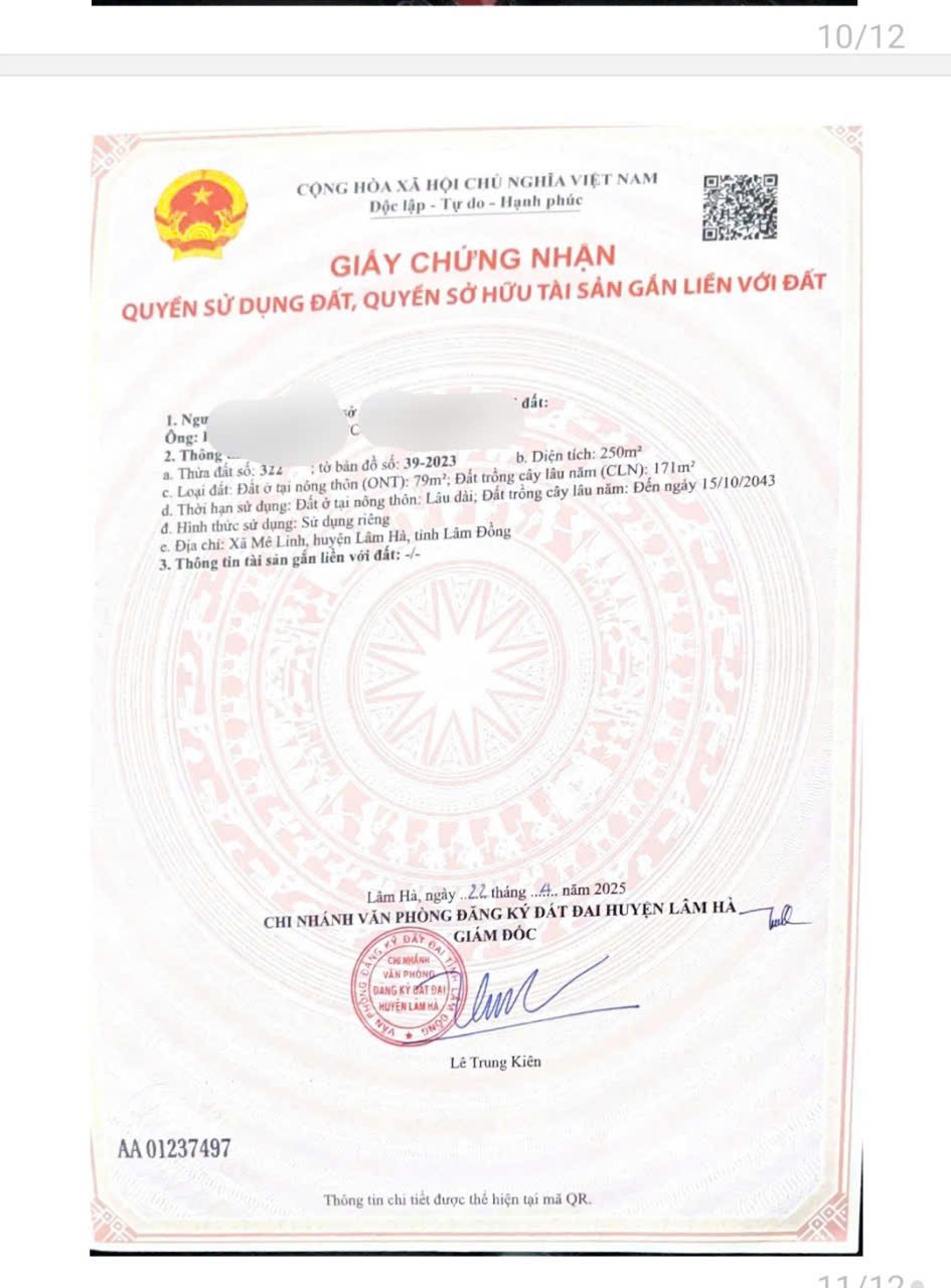 Bán đất Mê Linh, Lâm Hà, Lâm Đồng ven Đà Lạt giá chỉ 550tr