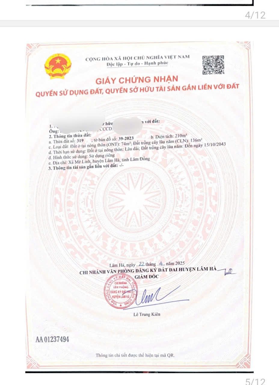 Bán đất Mê Linh, Lâm Hà, Lâm Đồng ven Đà Lạt giá chỉ 550tr