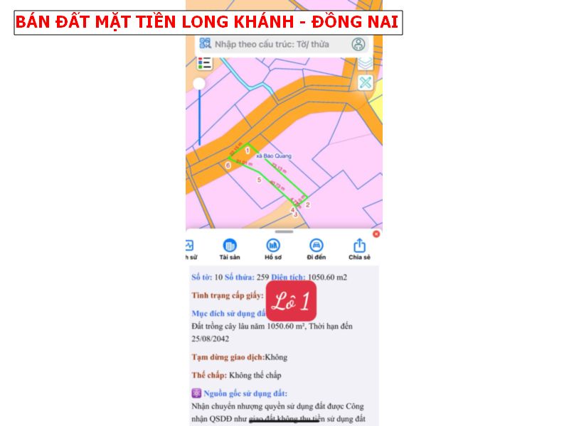 Bán đất vườn Bảo Quang – Long Khánh, mặt tiền nhựa siêu đẹp