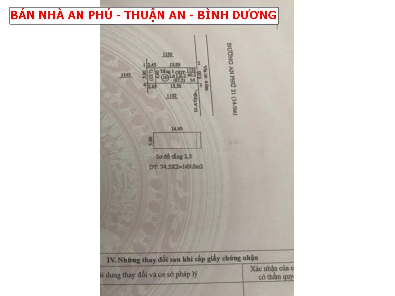 Bán nhà An Phú – Thuận An – Bình Dương, mặt tiền nhựa quy hoạch 30m, giá rẻ hơn hàng xóm 100tr