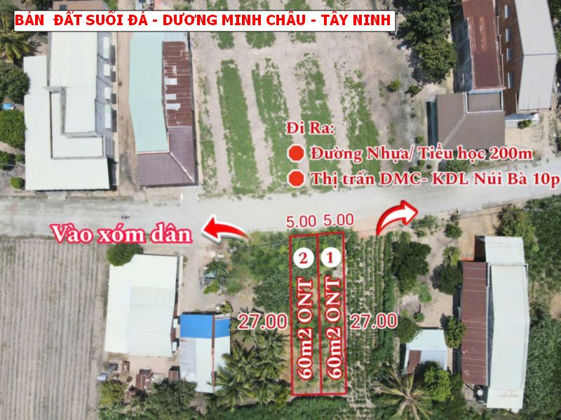 Bán đất Suối Đá – Dương Minh Châu – Tây Ninh rẻ hơn hàng xóm