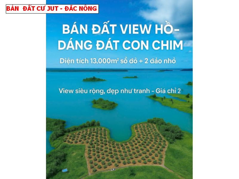 Bán đất view hồ tại Đắc Nông, đường oto, khí hâu mát mẻ, view hồ siêu đẹp