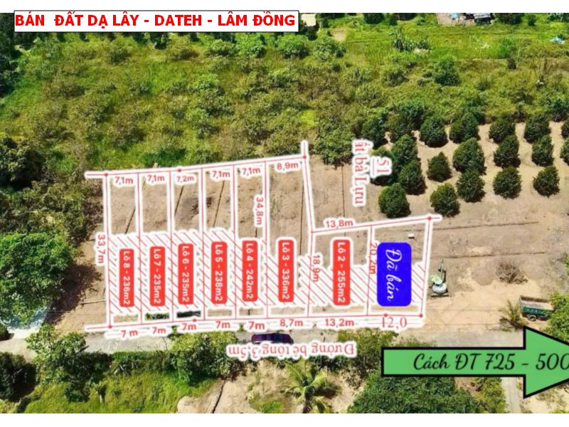 Bán đất Đạ Lây, Đạ Hoai, Lâm Đồng giá chỉ 279tr/ lô