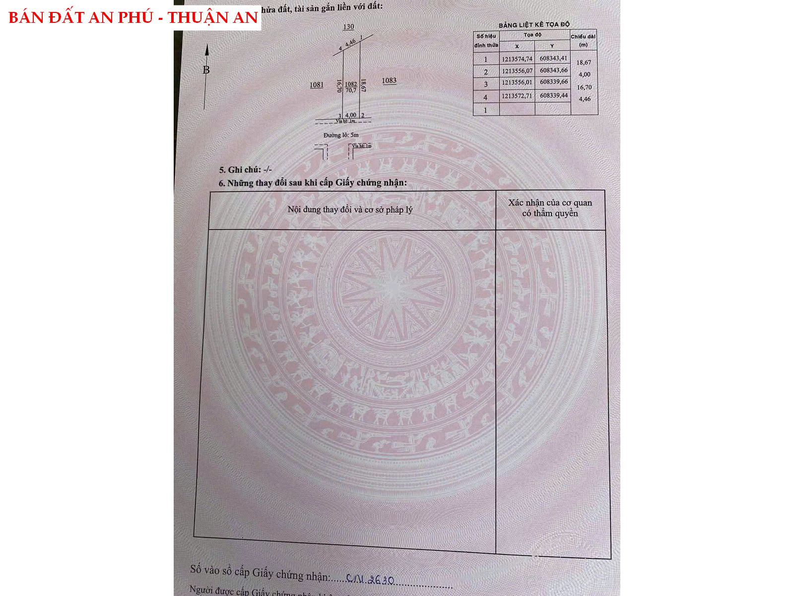 Bán đất Bình Chuẩn – Thuận An giá chỉ 2,4 tỷ