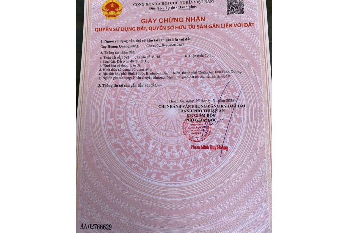 Bán đất Bình Chuẩn – Thuận An giá chỉ 2,4 tỷ